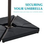 JUSTLET 10ft Heavy Duty Patio Hanging Offset Cantilever Patio Umbrella W/ 4-Piece Base Included Included, Beige