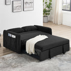 Convertible Sofa Bed,3 in 1 Sleeper Sofa with 2 Pillows and Adjustable Backrest for Living Room Office,Black