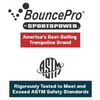 Sportspower Bounce Pro 6x8’ Rectangular Trampoline for Kids 6+ with Safety-Enclosure in Gray and Orange