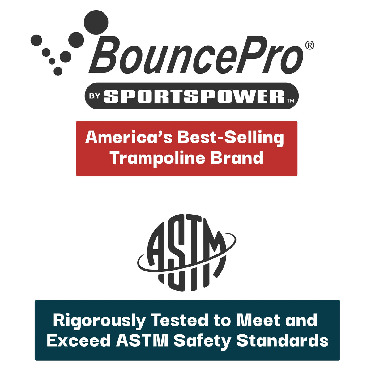 Sportspower Bounce Pro 6x8’ Rectangular Trampoline for Kids 6+ with Safety-Enclosure in Gray and Orange