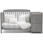 Delta Children Mason 6-in-1 Convertible Crib and Changer. Gray
