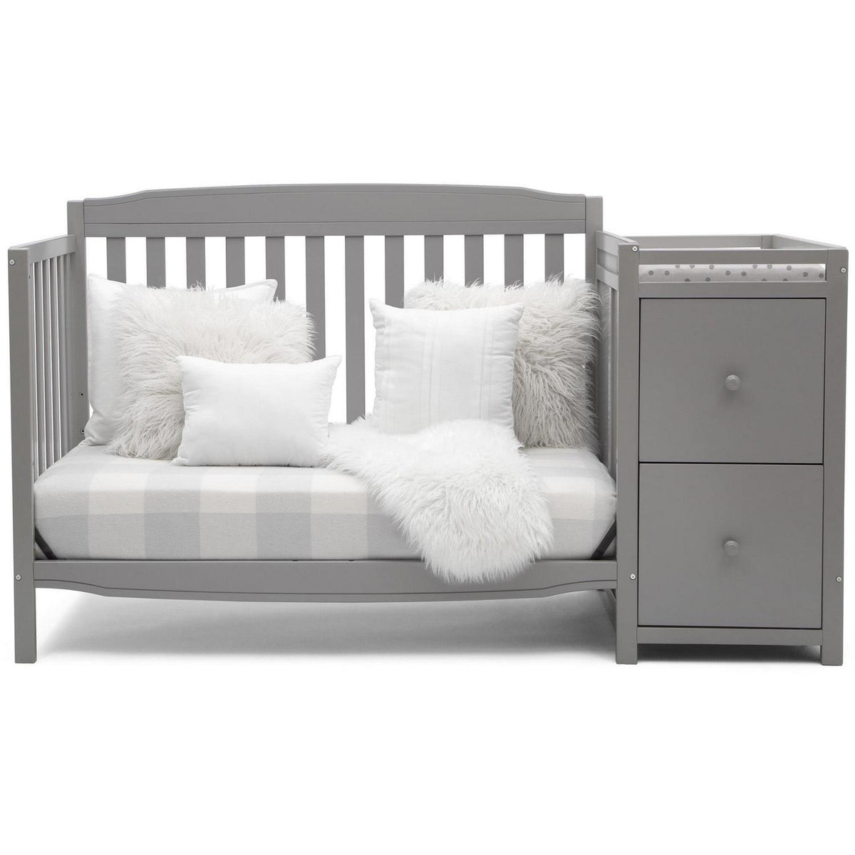Delta Children Mason 6-in-1 Convertible Crib and Changer. Gray