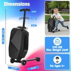Advwin Scooter Luggage for Kids & Adults, Hardside Ride on Suitcase for Kids Ages 4-15 Multifunctional Lightweight Foldable Carry on Luggage with Wheels Ride on for Children Teenagers, Pink
