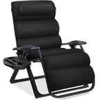Best Choice Products Oversized Zero Gravity Chair, Folding Recliner w/ Removable Cushion, Side Tray - Fossil Gray
