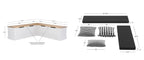 Linon Romero Backless Corner Nook with Storage, 5-Piece Cushion Set, Natural/White/Beige