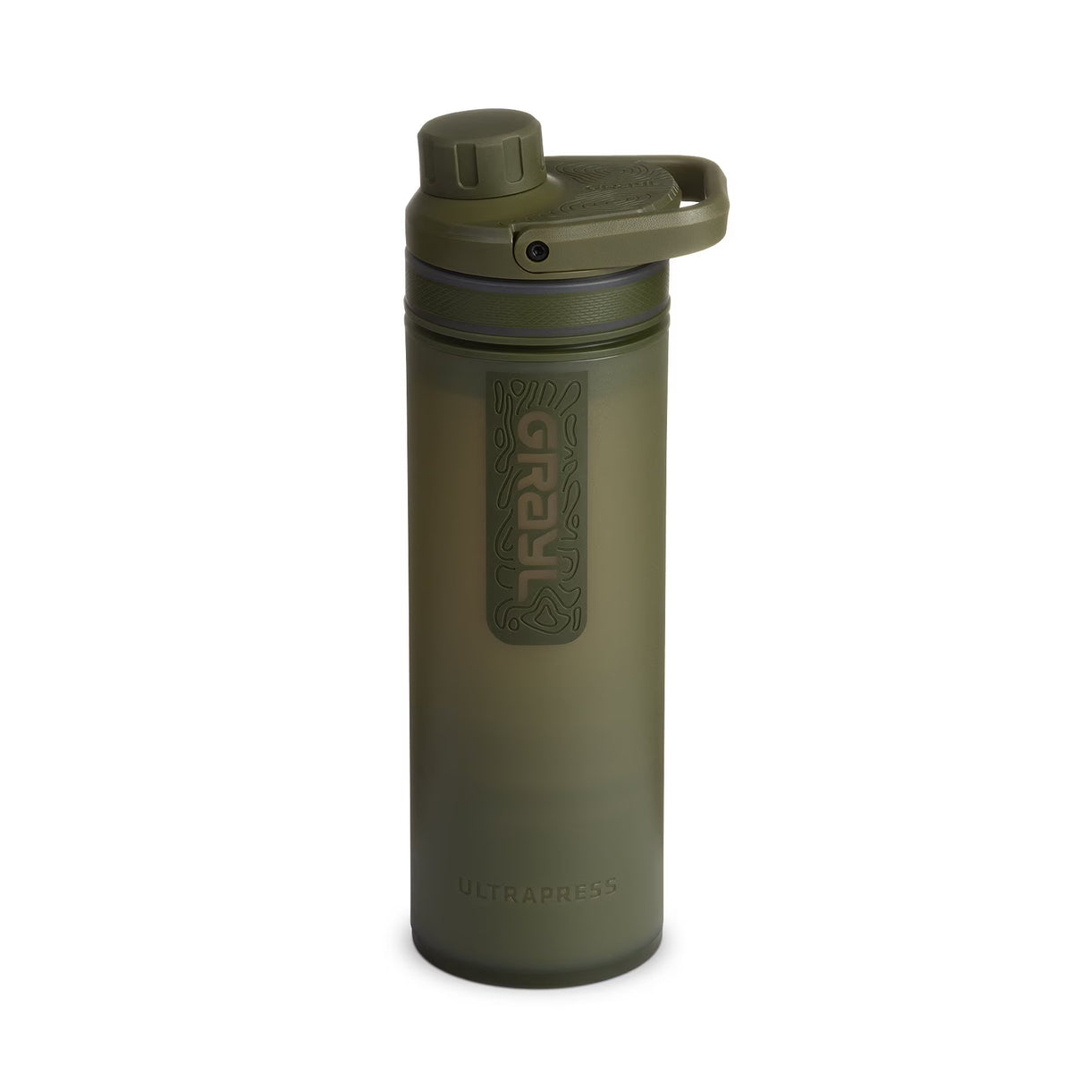 Grayl UltraPress Purifier Bottle, Olive Drab, 16.9 oz,