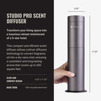 Hotel Collection | Studio Pro Essential Oil Diffuser | 600 sq ft Coverage | Cordless & Portable with Remote | Cold-Air Diffusion Technology Scent Diffuser | Home, Office & Business - Space Gray