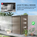 Outsunny 4.6' x 9' Metal Outdoor Storage Shed, Garden Utility Tool House with Double Lockable Doors for Backyard, Patio, Lawn, Garage, White