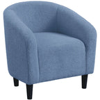 Yaheetech Upholstered Club Chair Accent Barrel Chair, Ivory