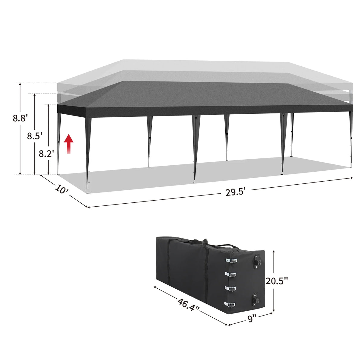 Ktaxon 10'X30'  Pop up Wedding Party Tent Foldable Gazebo W/8 Sidewalls Canopy White