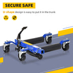 DURHAND 4 Wheel Dolly Portable for Lifting Vehicles, 1465 lbs Weight Capacity