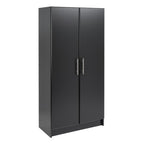 Prepac Adjustable Shelves Cabinet - Functional Tall Garage Table, 16"D x 32"W x 65"H Freestanding Garage Cabinet with 2-Doors, Espresso - EES-3264
