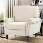 COOLHUT Modern Accent Chair Armchair, Linen Fabric Upholstered Comfy Single Sofa with Solid Wood Frame for Living Room, Gray