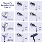 Ultimate Women’s Complete Golf Club Set Golf Club Package Set w/ Rain Hood, Right Hand Purple