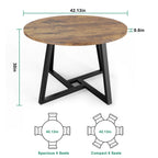 Anyact 42 Inch Rustic Round Dining Table, Circle Dining Table for Dining Room, Home(Only Table)