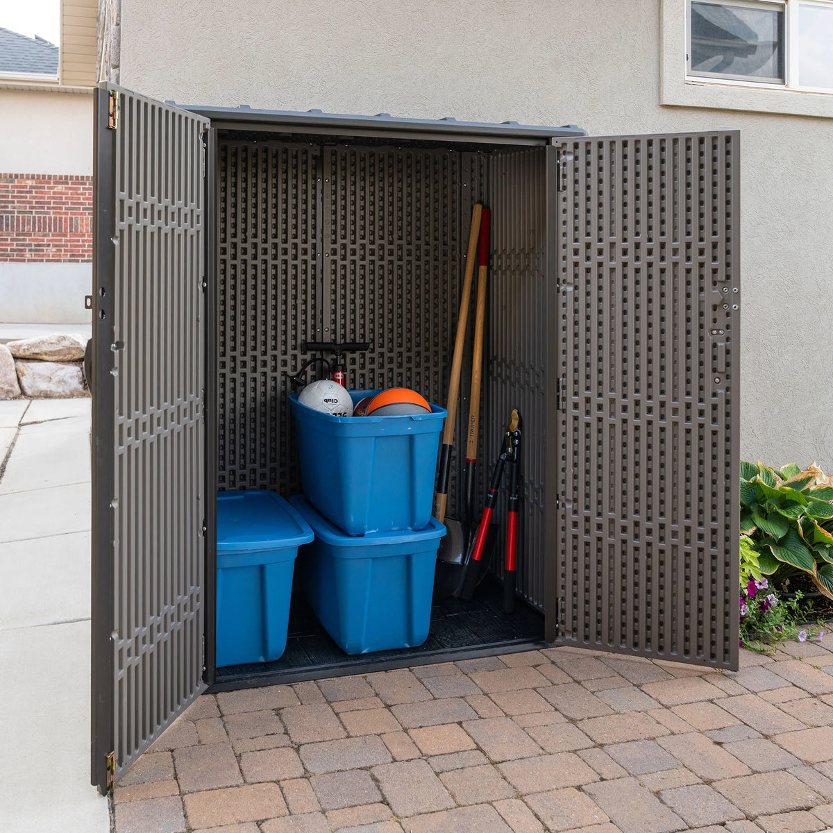 Lifetime Polyethylene Storage Shed, 53 cubic feet, Vertical, Gray (60300U)