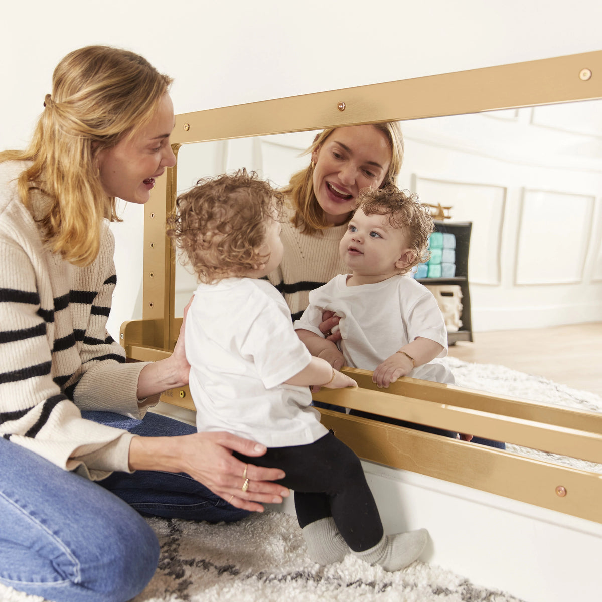 ECR4Kids Wall-Mounted Coordination Mirror, Natural