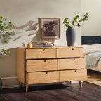 Walker Edison Sonoma 6-Drawer Solid Wood Caramel Dresser