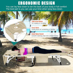 Slsy Folding Lounge Chair, 5-Position Adjustable Outdoor Reclining Chair, Folding Sleeping Bed Cot, Folding Chaise Lounge Chair for Pool Beach Patio Sunbathing