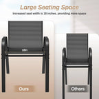 Pirecart Set of 4 Patio Dining Chairs, Textilene Outdoor Stacking Chairs for Poolside, Backyard, Garden