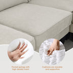 Harper & Bright Designs Modular Sectional Sofa with Ottoman Couch L Shape Corner Sofa Sets 7 Seats Fabric Couch for Living Room, Black, 112 * 87 inch