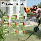 Giraffe Tools Retractable Garden Hose Reel with 1/2in-100ft Water Hose, Plastic Bracket, Wall Mounted, Dark Grey
