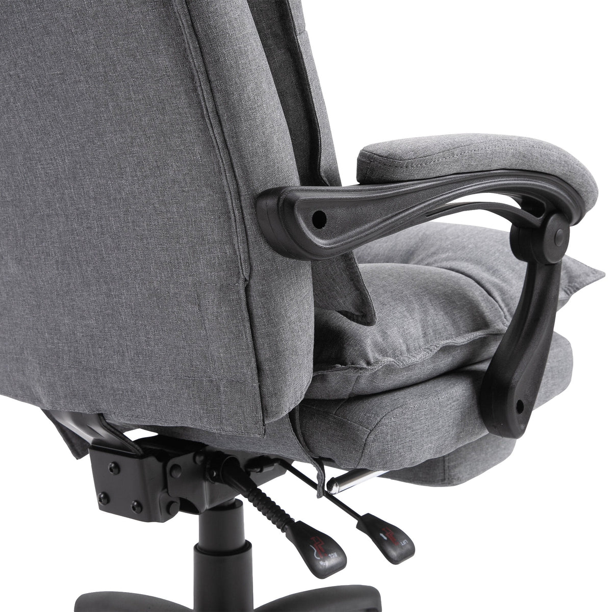Office Chair Vinsetto 360�� Swivel Executive Home Office Chair Adjustable Height Linen Style Fabric Recliner with Retractable Footrest and Double Padding, Grey,Ergonomic Office Chair