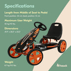 Hauck Speedster Pedal Go Kart w/ Adjustable Bucket Seat for Kids Ages 4 to 8, Fire Rescue