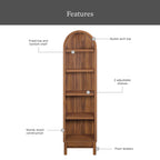 Better Homes & Gardens Juliet Narrow Arch Bookcase, Rich Black and Light Honey