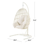 Mainstays Outdoor Wicker Patio Hanging Egg Chair, Gray