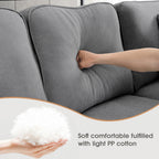 Harper & Bright Designs Modular Sectional Sofa with Ottoman Couch L Shape Corner Sofa Sets 7 Seats Fabric Couch for Living Room, Black, 112 * 87 inch