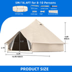 Dextrus Camping Tent with Stove Jacks & Windows for Outdoor Family Party, Camping, Picnic, Barbecue