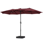 Topeakmart 13ft Patio Parasol Canopy with Crank, Tan