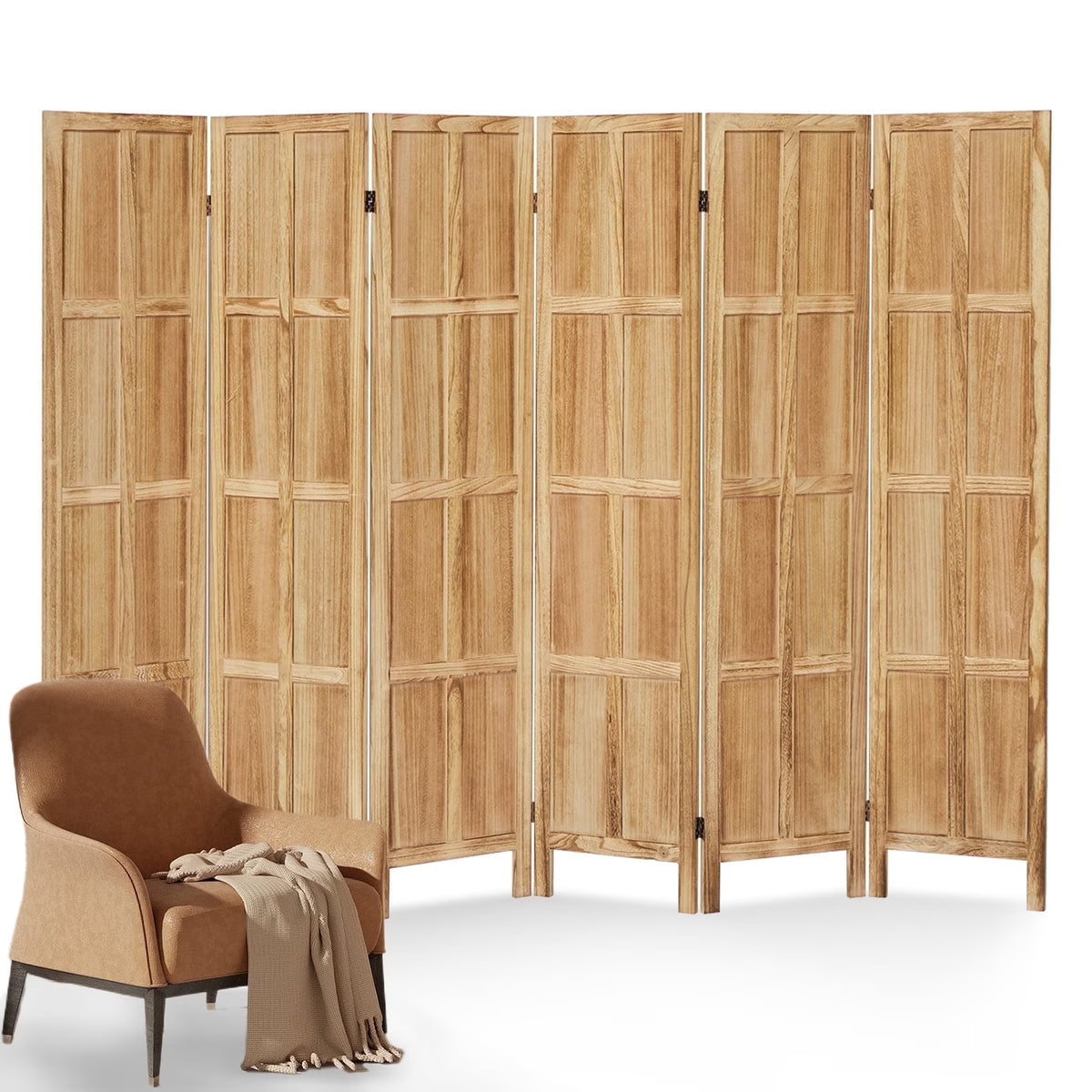 Aletheiawu 4 Panel Room Divider Wall and Folding Privacy Screens��No Installation Required��White
