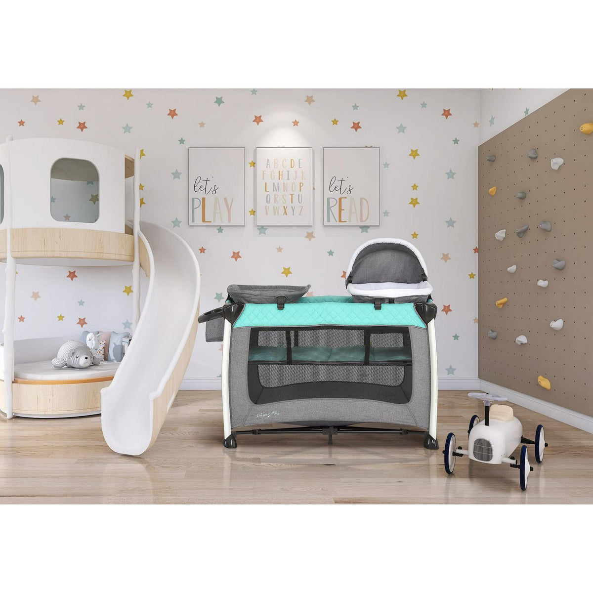 Dream On Me Princeton Deluxe Nap N Pack 3-in-1 Convertible Playard. Changer and Bassinet in Mint
