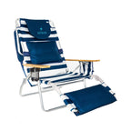 Ostrich Deluxe 3N1 Lightweight Outdoor Beach Lounge Chair w/Footrest, Pink