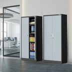 WORKPRO Metal Garage Storage Cabinet with Locking Doors and Adjustable Shelves,71 inches Tall Storage Cabinet for Tools, Office, Home, Shops (Black), Solid Packed