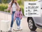 22 Inch TSA Lock Luggage with for Kids& Adult,Check in Lockable Spinner Wheels Free Luggage Cover and Safety Seatbelt Travel Suitcase