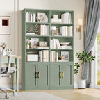 Homfa 73�� Tall Bookcases with Doors, 8 Cubes 6-Tier Double Row Bookshelf, White Bookcase for Living Room Home Office