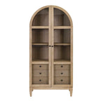 Modern Wood Arched Display Cabinet/Bookcase Fully Assembled Light Brown
