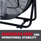 Ecomax 24 Inch High Velocity Drum Floor Fan. Industrial. 3-Speed. Adjustable Tilt