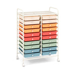 Costway 20 Drawer Rolling Storage Cart Tools Scrapbook Paper Office School Organizer Yellow