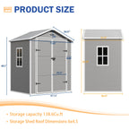 UDPATIO Outdoor Storage Shed 5x3 FT, Resin Garden Shed for Backyard, Patio, Lawn, Grey & White