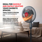 Taurus Tropicano 2-in-1 Fan & Space Heater, Quiet Oscillating Floor Fan with EcoJet Cooling and Heating for Year-Round Comfort