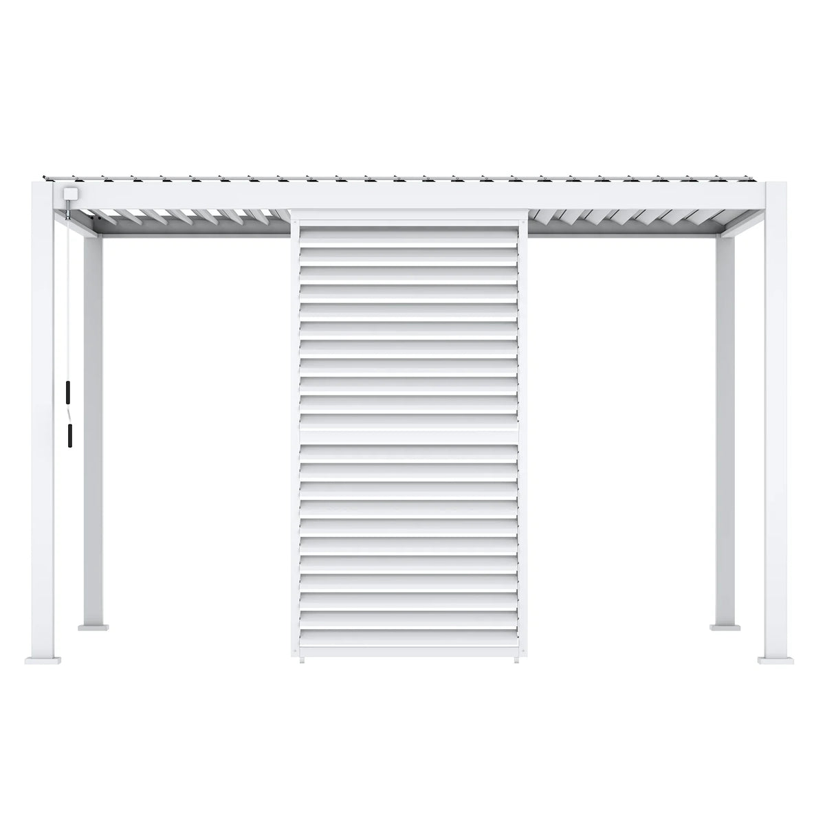 Mirador 10'x10' 111S Outdoor Pergola Accessories-Aluminum Fixed Shutter Wall, Dark Gray