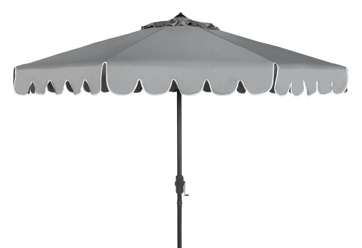 Safavieh Venice 9' Market Crank Tilt Patio Umbrella, Navy/White