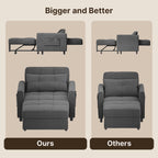 3 in 1 Convertible Sofa Bed Chair for Living Room , Aiho Sleeper Sofa Bed for Living Room, Dark Gray