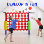 UNICOO® 3-in-1 Giant 4 in A Row Game, Featuring Basketball Hoop, Ring Toss Game & 4-to-Score Game. Perfect for Kids & Adults, Parties & Gatherings with Carrying Bag (Red + Blue)