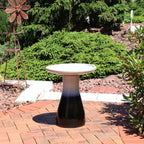 Sunnydaze Freestanding Ceramic Outdoor Bird Bath, Glazed, UV-Resistant Galaxy Blue Finish