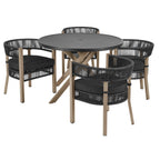 Better Homes & Gardens Tarren 5 Piece Outdoor Dining Set, Black